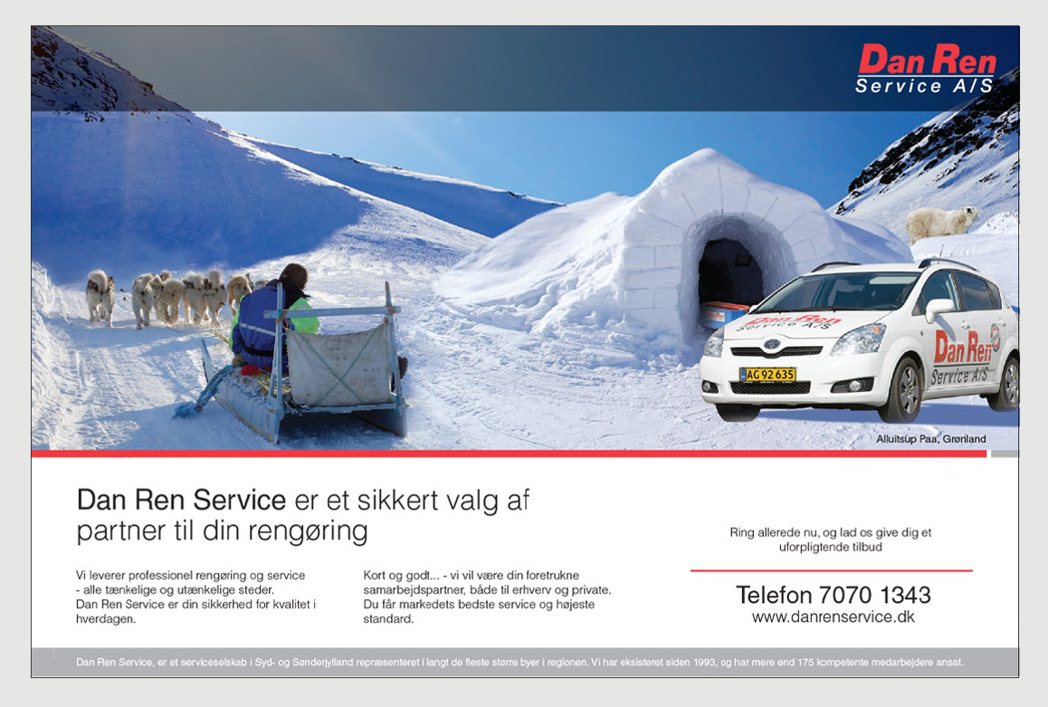 Dan-Ren-Service-profil annonce-Grønland-Linda Kongerslev Grafisk Design